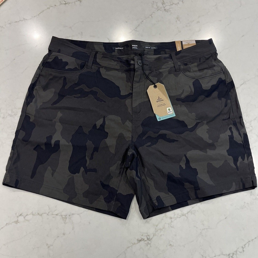Prana Womens Halle Short Plus II Camo 20 W x 7" Standard Fit Stretch UPF Shorts